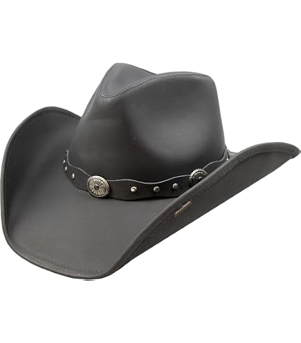 Stetson Roxbury Shapeable Leather Cowboy Western Hat, Black, Small